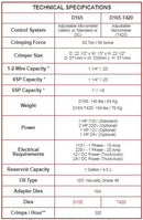 Crimpadora Marca Custom Crimp, con motor de 1hp, 110V CA, capacidad de prensado para mangueras de 1/4 pulg. a 1 1/4 pulg. Diametro Int